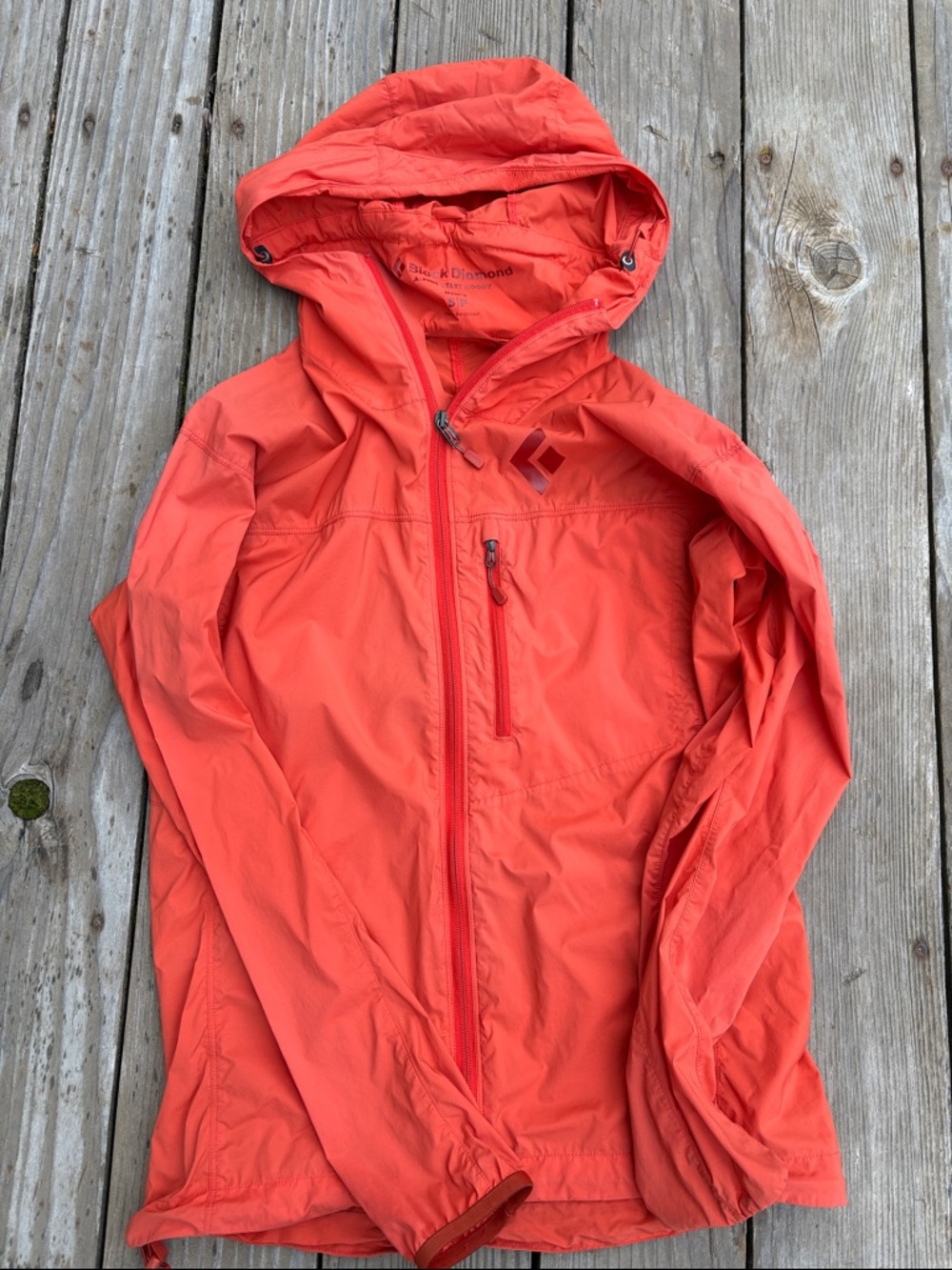 Black Diamond Alpine Start Jacket - Orange Hooded Windbreaker Jacket